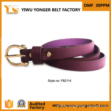 Elegant Girls Custom Sweet Lady Cute Purple Color Woman PU Belt